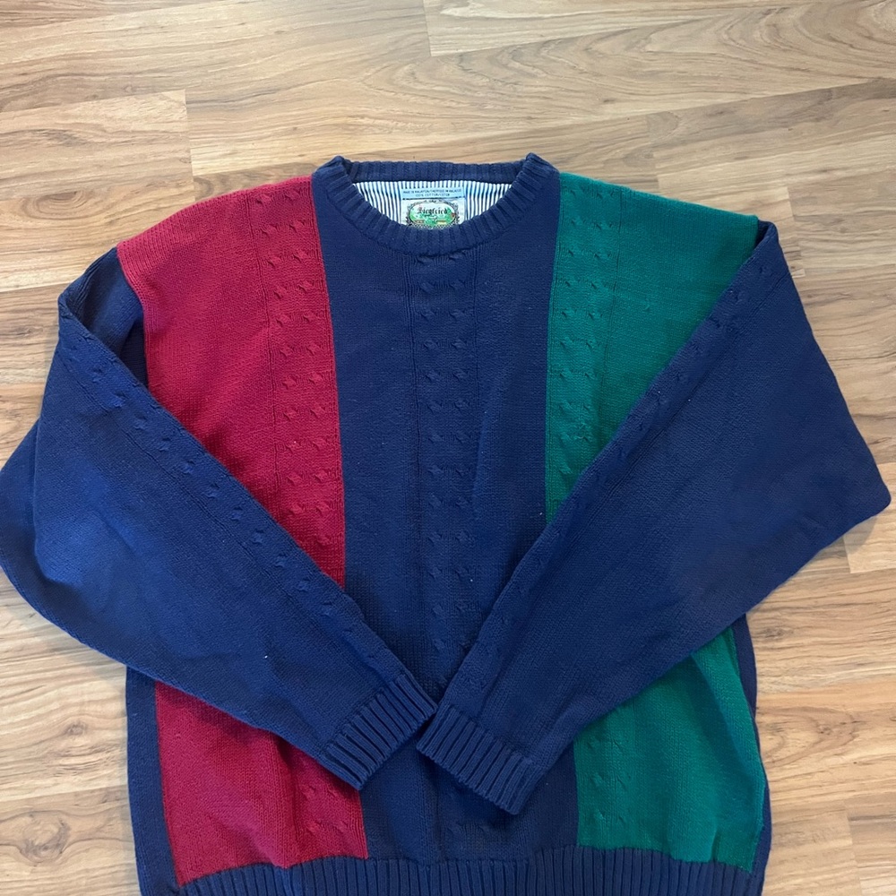 Vintage Siegfried ColorblockStriped Men's Sweater